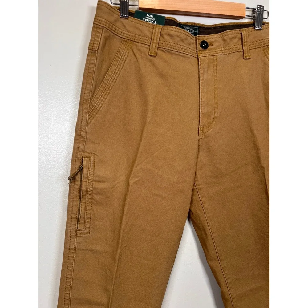 GH Bass Canvas Terrain Stretch Pants Men 32x30 Cargo Dark Khaki Workwear NWT
